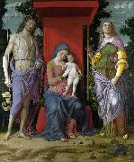 Andrea Mantegna Madonna mit Hl. Maria Magdalena und Hl. Johannes dem Taufer oil